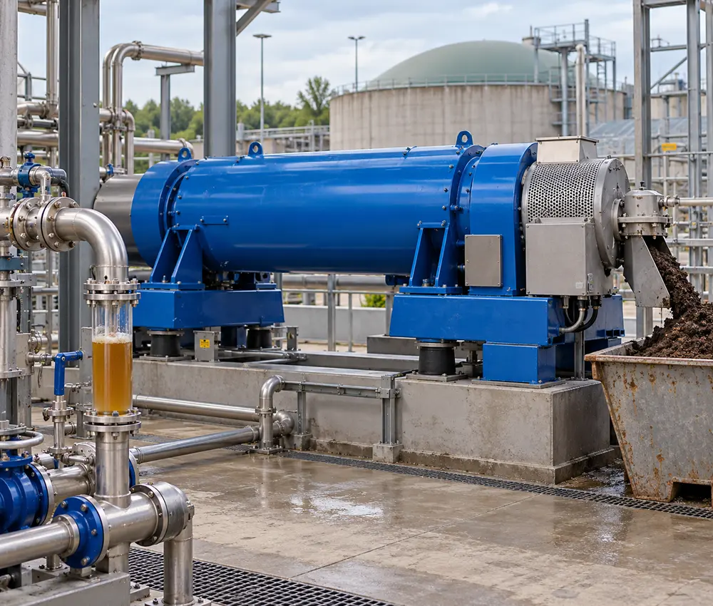 Decanter centrifugo per la chiarificazione del digestato da FORSU